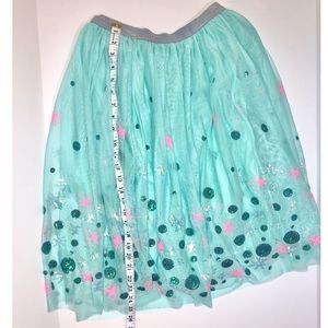 Cute CCO NWT SEQUEN MINT GREEN TULLE MIDI SKIRT